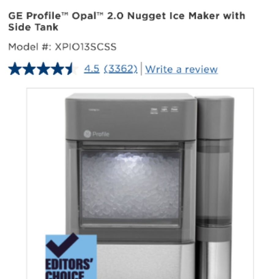 GE Profile Opal 2.0 Countertop Nugget Icemaker (Sonic Ice